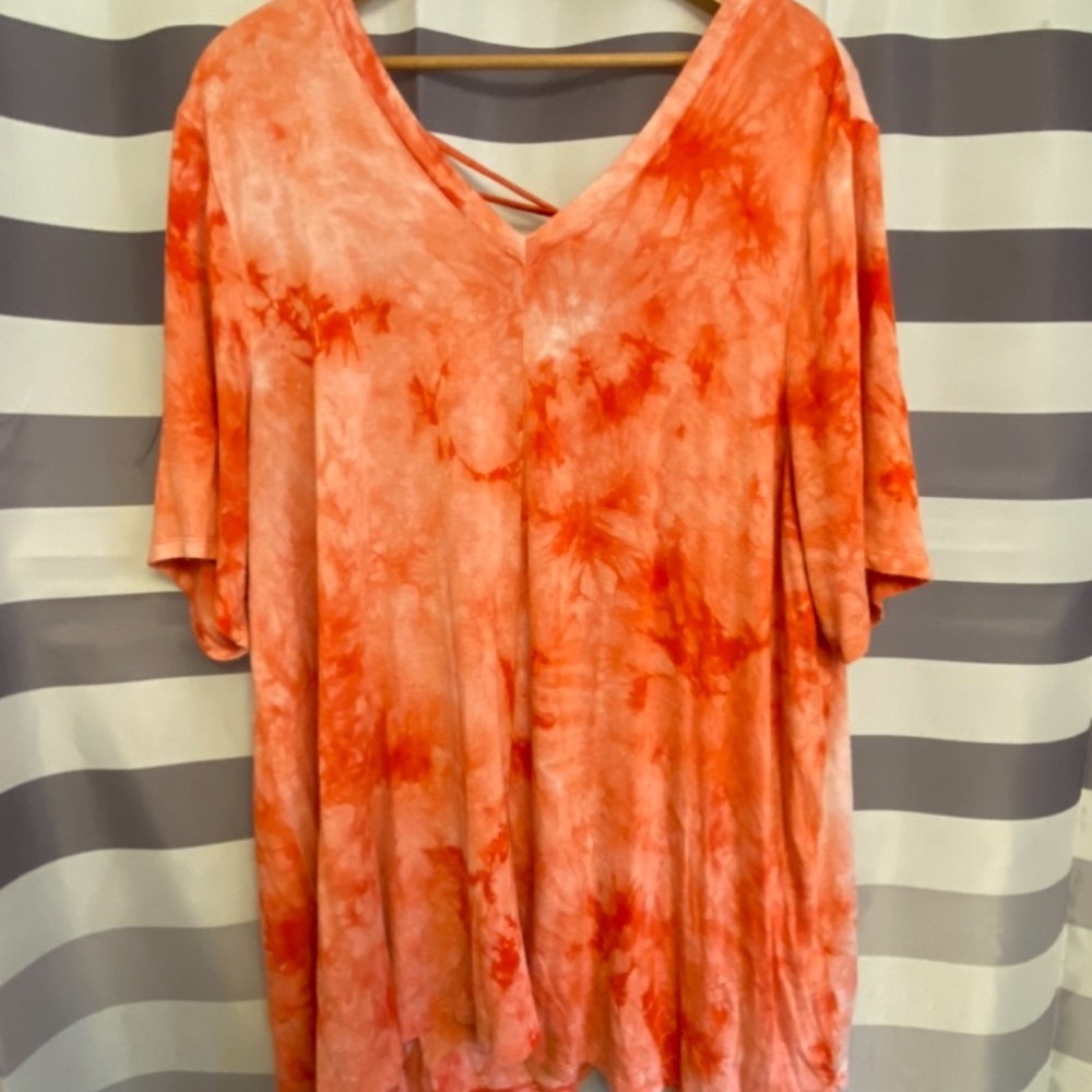 18/20 Lane Bryant Orange/Coral Tie Dye Tee Shirt